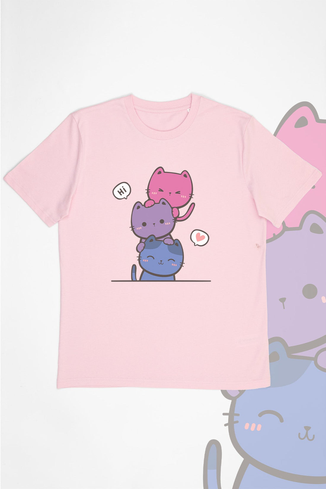 Kawaii Cat Pile Bisexual Tee