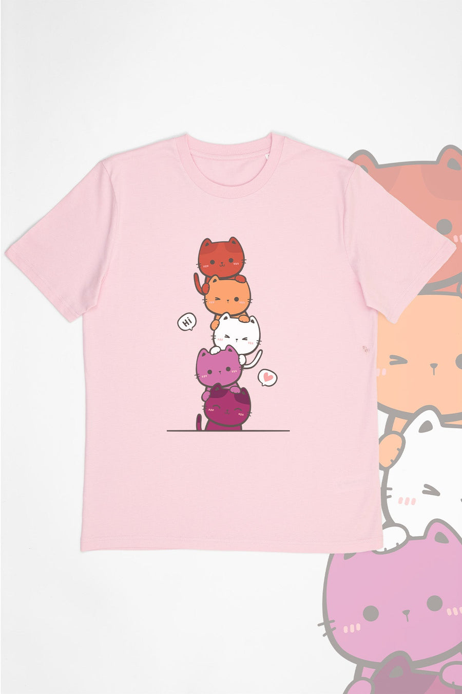 Kawaii Cat Pile Lesbian Tee